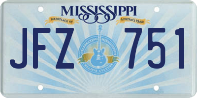 MS license plate JFZ751