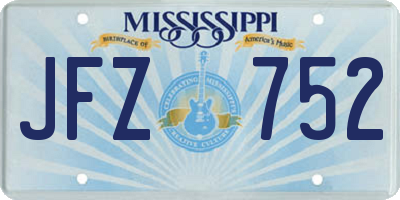 MS license plate JFZ752