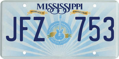 MS license plate JFZ753