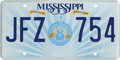 MS license plate JFZ754