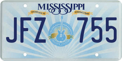 MS license plate JFZ755