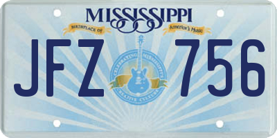 MS license plate JFZ756