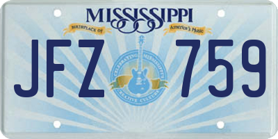 MS license plate JFZ759