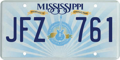 MS license plate JFZ761