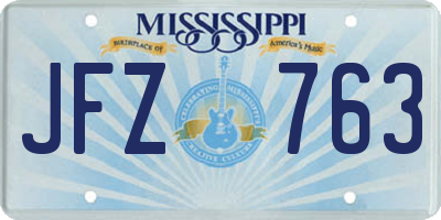 MS license plate JFZ763