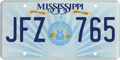 MS license plate JFZ765