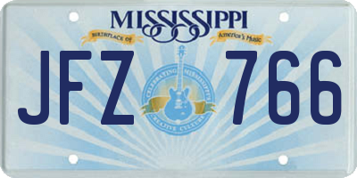 MS license plate JFZ766