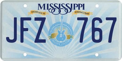 MS license plate JFZ767
