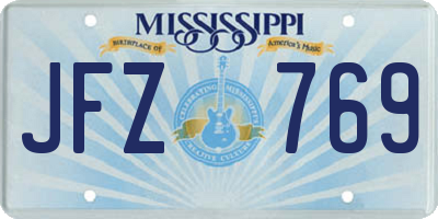 MS license plate JFZ769