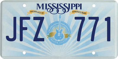 MS license plate JFZ771