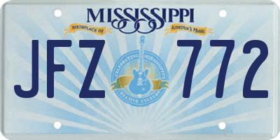 MS license plate JFZ772