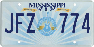 MS license plate JFZ774