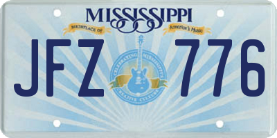 MS license plate JFZ776