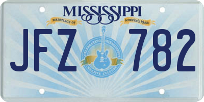 MS license plate JFZ782