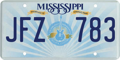 MS license plate JFZ783