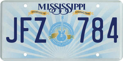MS license plate JFZ784