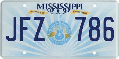 MS license plate JFZ786