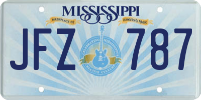 MS license plate JFZ787