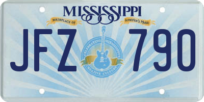 MS license plate JFZ790