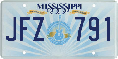 MS license plate JFZ791