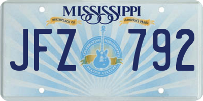MS license plate JFZ792