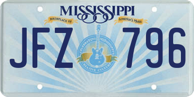 MS license plate JFZ796