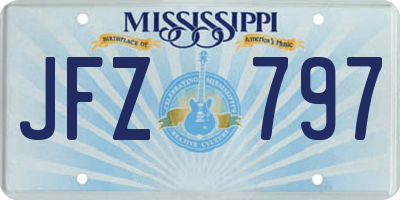 MS license plate JFZ797