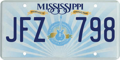 MS license plate JFZ798