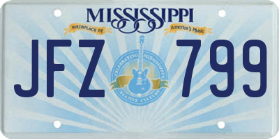 MS license plate JFZ799