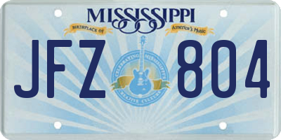 MS license plate JFZ804