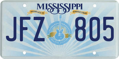 MS license plate JFZ805