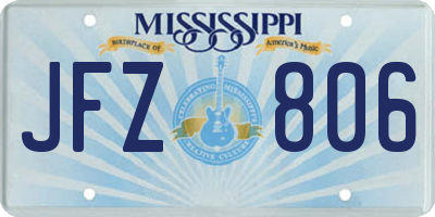 MS license plate JFZ806