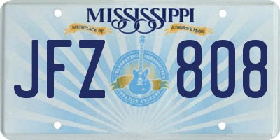 MS license plate JFZ808