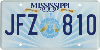 MS license plate JFZ810