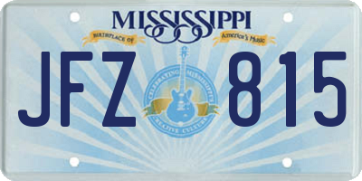 MS license plate JFZ815