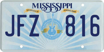 MS license plate JFZ816