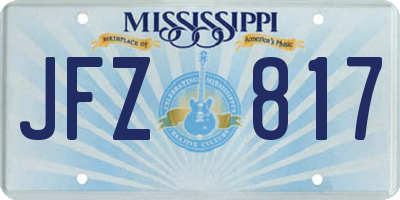 MS license plate JFZ817
