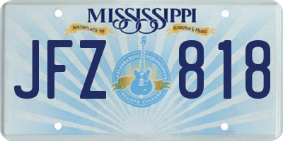 MS license plate JFZ818