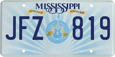 MS license plate JFZ819