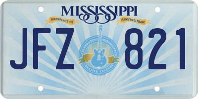 MS license plate JFZ821