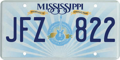MS license plate JFZ822