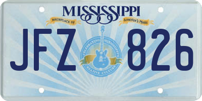 MS license plate JFZ826