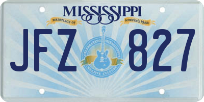 MS license plate JFZ827
