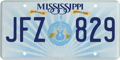 MS license plate JFZ829