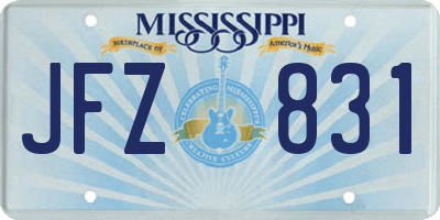 MS license plate JFZ831