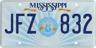 MS license plate JFZ832