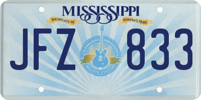 MS license plate JFZ833