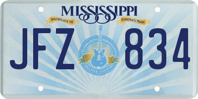 MS license plate JFZ834