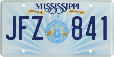 MS license plate JFZ841