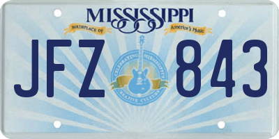 MS license plate JFZ843